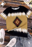 Aztec Vintage Print Short Sleeves Top