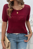 Eyelet Knitting SHort Sleeves Sweater