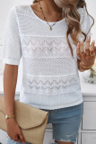 Eyelet Knitting SHort Sleeves Sweater
