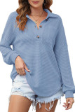 Turndown Collar Pocket Waffle Top