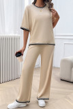 Plain Knitting 2PCS Pants Set