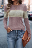 Colorblock Splicing Long Sleeves Top