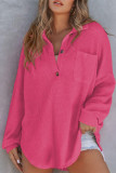 Turndown Collar Pocket Waffle Top