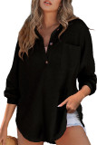 Turndown Collar Pocket Waffle Top