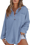 Turndown Collar Pocket Waffle Top