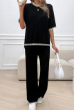 Plain Knitting 2PCS Pants Set