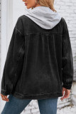 Hooded Denim Jacket with Pockets