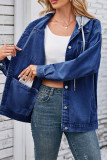 Hooded Denim Jacket with Pockets