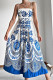 Blue Floral Spaghetti Dress