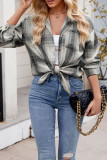 Button Up Plaid Long Sleeves Shirt