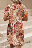 Paisley Print V Neck Dress
