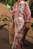 Multi Color Floral Print 2pcs Pants Set
