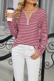 Colorblock Stripes Long Sleeves Top