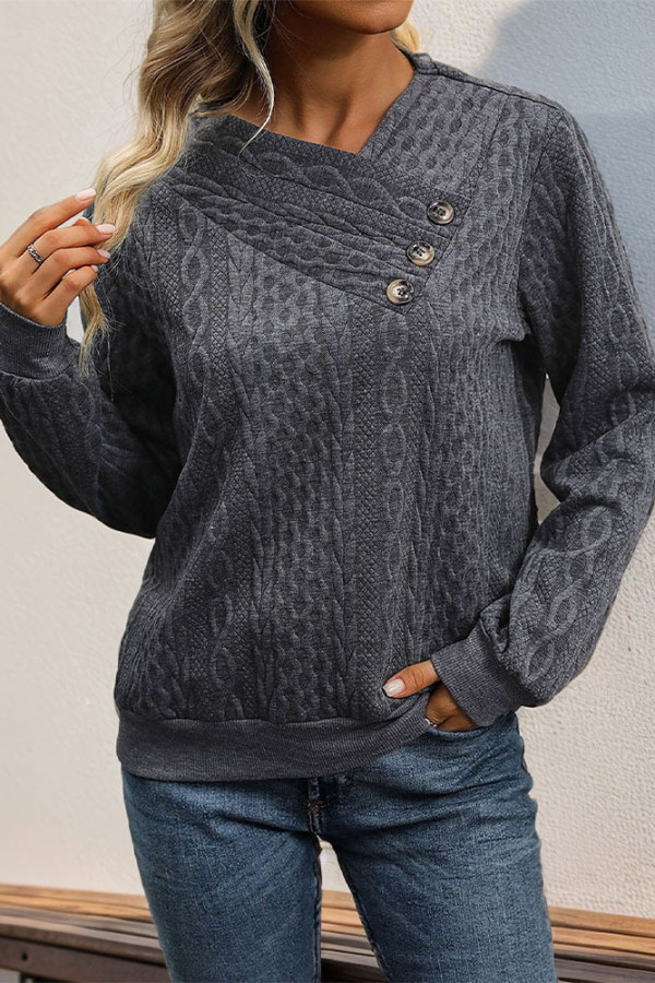 Cable Knit Pullover Sweatshirt