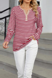 Colorblock Stripes Long Sleeves Top