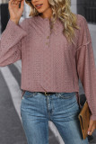 Eyelet Jacquard Long Sleeves Top