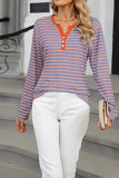 Colorblock Stripes Long Sleeves Top