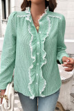Lace Crochet Stripes Shirt