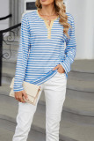 Colorblock Stripes Long Sleeves Top