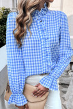 Plain Button UP Puff Sleeves SHirt