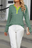Colorblock Stripes Long Sleeves Top