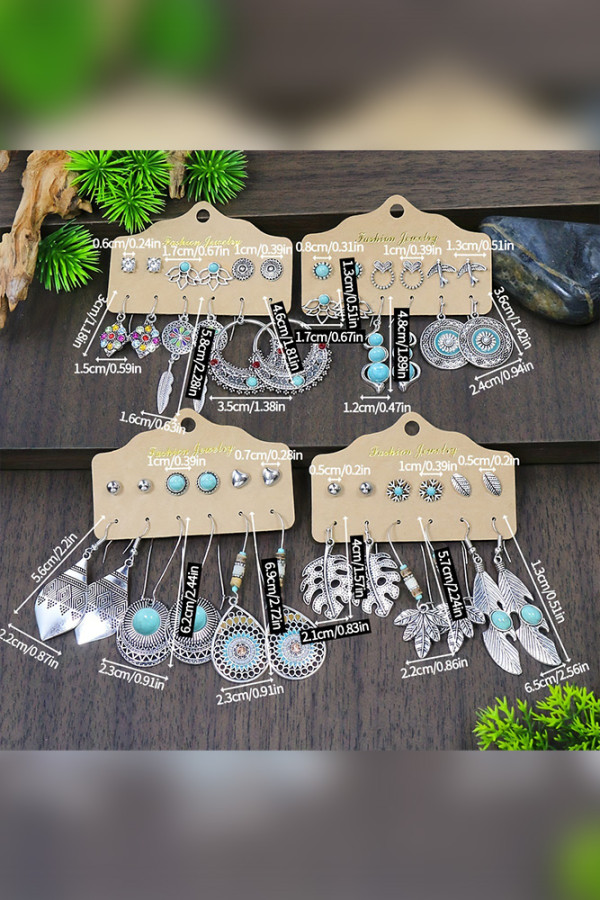 Copy Boho Turquoise Alloy Earrings Set