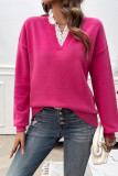 V Neck Jacquard Knitting Top