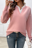 V Neck Jacquard Knitting Top