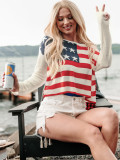 US Flag Pattern Knitting Top