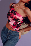 Floral Print One SHoulder Top