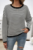 Stripes Knitting Pullover Sweater