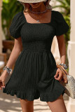Square Neck Smocked One Piece Romper