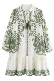 Ruffle Splicing Printed Dress
