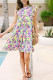 Purple Floral Splicing Dress