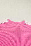 Bonbon Cable Knit Colorblock Exposed Seam Sweatshirt