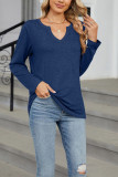 Plain Crew Neck Long Sleeves Top