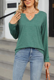 Plain Crew Neck Long Sleeves Top