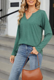 Plain Crew Neck Long Sleeves Top