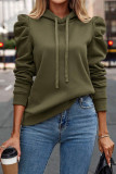 Plain Hooded Drawstring Sweatshirt