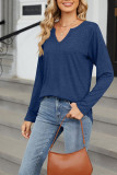 Plain Crew Neck Long Sleeves Top
