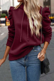 Plain Hooded Drawstring Sweatshirt