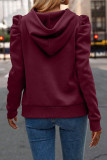 Plain Hooded Drawstring Sweatshirt