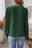 Lace Jacquard Swiss Dot Puff Sleeves Top