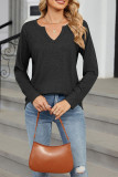 Plain Crew Neck Long Sleeves Top