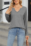 Plain Crew Neck Long Sleeves Top