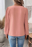 Lace Jacquard Swiss Dot Puff Sleeves Top