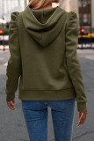 Plain Hooded Drawstring Sweatshirt