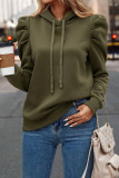 Plain Hooded Drawstring Sweatshirt