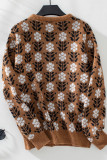 Jacquard Buttoned Knitting Cardigan