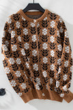 Jacquard Buttoned Knitting Cardigan